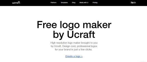 Ucraft home page