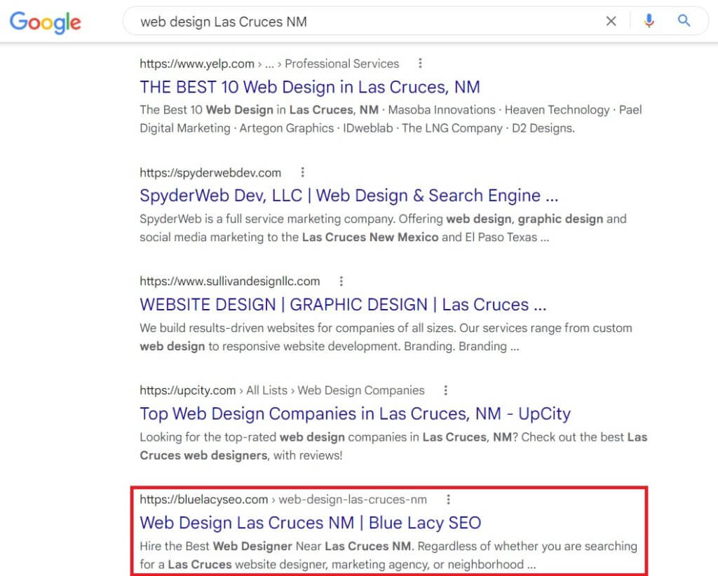 web design las cruces NM search results
