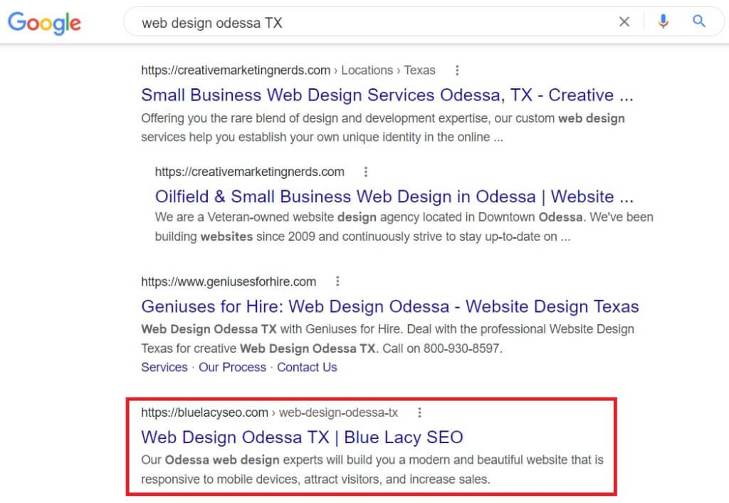 web design odessa tx search results